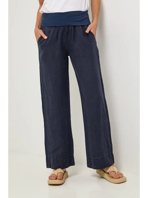Lin Passion Lniane spodnie w kolorze granatowym rozmiar: 40/42