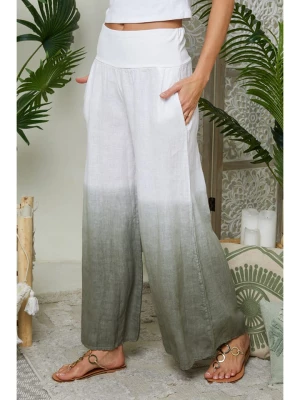 Lin Passion Lniane spodnie w kolorze khaki rozmiar: 34/36