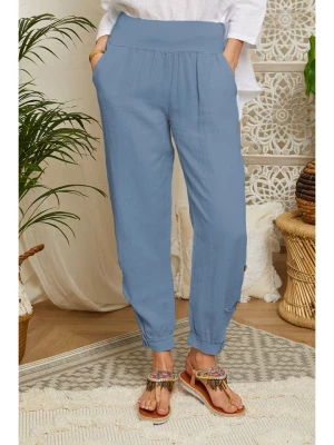 Lin Passion Lniane spodnie w kolorze niebieskim rozmiar: 34/36