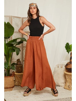Lin Passion Lniane spodnie w kolorze pomarańczowym rozmiar: 38/40
