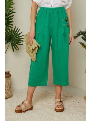 Lin Passion Lniane spodnie w kolorze zielonym rozmiar: 36/38