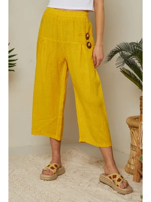 Lin Passion Lniane spodnie w kolorze żółtym rozmiar: 34/36