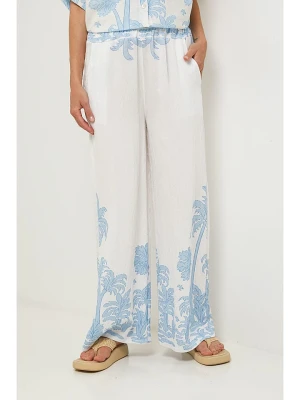 Lin Passion Spodnie w kolorze kremowo-błękitnym rozmiar: 38/40