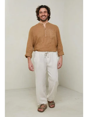 Lin Passion Spodnie w kolorze kremowym rozmiar: XL/XXL