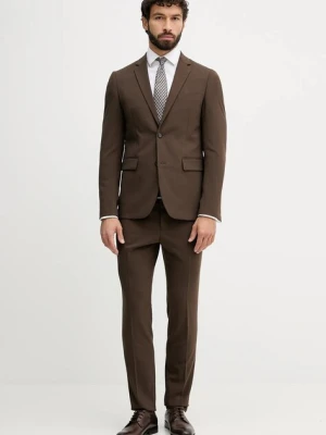Lindbergh garnitur męski kolor brązowy gładka 30.61040