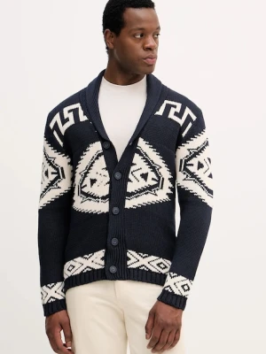 Lindbergh kardigan bawełniany męski kolor granatowy 30.827014