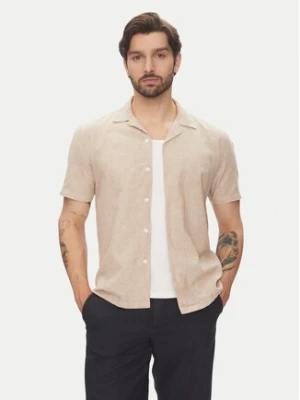 Lindbergh Koszula 30-203319 Beżowy Relaxed Fit