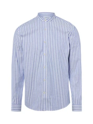 Lindbergh Męska koszula casual Mężczyźni Comfort Fit Bawełna niebieski|biały w paski,
