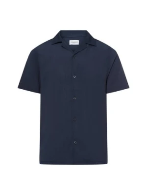 Lindbergh Męska koszula casual Mężczyźni Comfort Fit Sztuczne włókno niebieski jednolity,