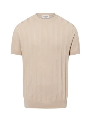 Lindbergh Męska koszula z dzianiny Mężczyźni wiskoza beżowy jednolity,