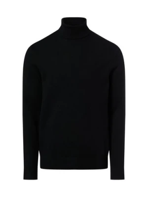 Lindbergh Męski sweter Mężczyźni Sztuczne włókno czarny jednolity,