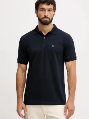 Lindbergh polo bawełniane męski kolor granatowy gładki 30.422045