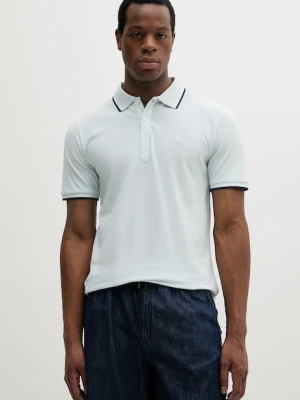 Lindbergh polo bawełniane męski kolor niebieski gładki 30-404010