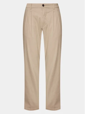 Lindbergh Spodnie materiałowe 30-003108 Beżowy Wide Fit