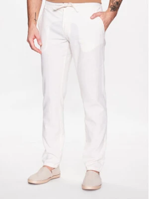 Lindbergh Spodnie materiałowe 30-008003 Biały Tapered Fit