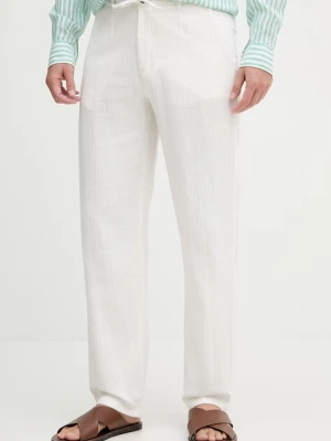 Lindbergh spodnie męskie z dodatkiem lnu