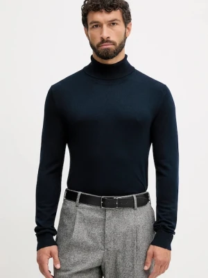 Lindbergh sweter męski kolor granatowy lekki z golferm 30-80094