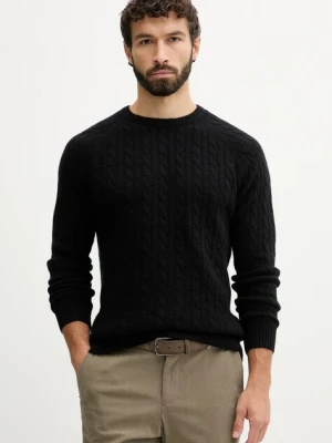 Lindbergh sweter z dodatkiem wełny męski kolor czarny 30.800227