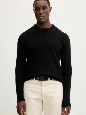 Lindbergh sweter z dodatkiem wełny męski kolor czarny lekki 30.800220