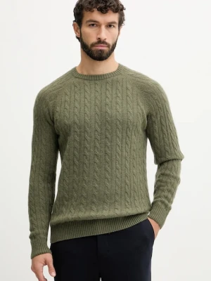 Lindbergh sweter z dodatkiem wełny męski kolor zielony 30.800227