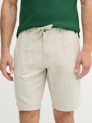 Lindbergh szorty z domieszką lnu kolor szary 30-505020