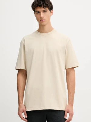 Lindbergh t-shirt bawełniany męski kolor beżowy gładki 30.400120