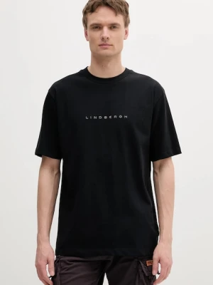 Lindbergh t-shirt bawełniany męski kolor czarny gładki 30-400120B