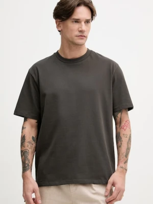 Lindbergh T-shirt męski bawełniany brązowy