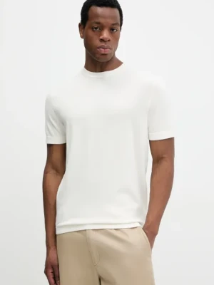 Lindbergh t-shirt męski kolor beżowy gładki 30-800172