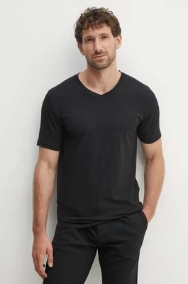 Lindbergh t-shirt męski kolor czarny gładki 30-48001E