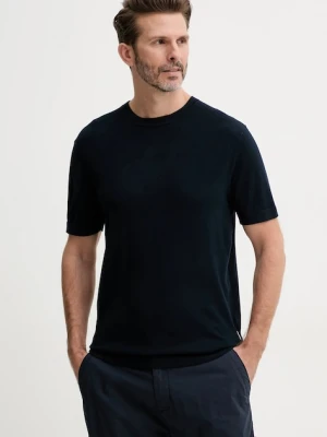 Lindbergh t-shirt męski kolor granatowy gładki 30-800172