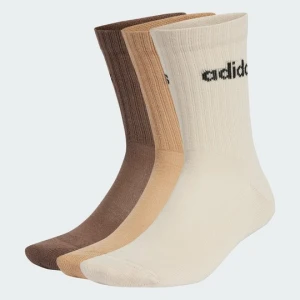 Linear Crew Cushioned Socks 3 Pairs Adidas brązowy