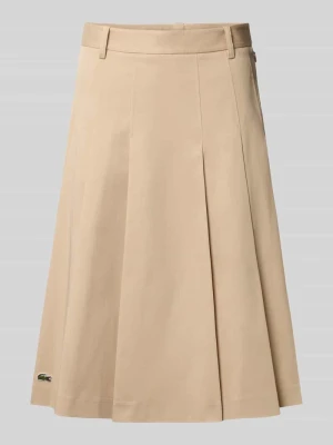 Linia a spódnica midi z mieszanka bawełny Lacoste Camel