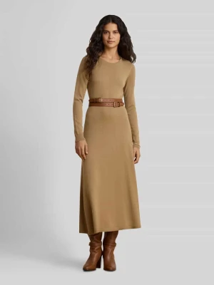 Linia a sukienka casualowa z czystej wełny model 'VORLEY' Lauren Ralph Lauren Camel