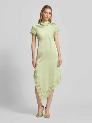 linia a sukienka wieczorowa z satyny model 'RITA' Vero Moda Zielony