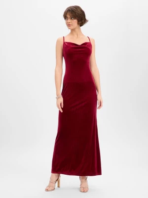 Lipsy Damska sukienka wieczorowa Kobiety Sztuczne włókno czerwony jednolity,