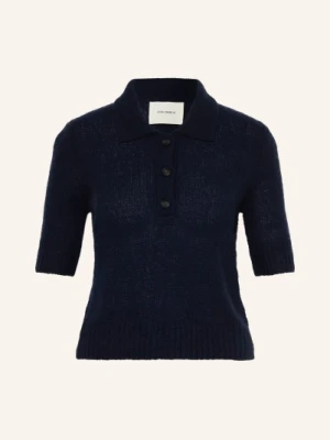 Lisa Yang Dzianinowa Koszulka Polo Masy Z Kaszmirem blau