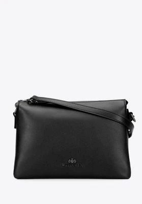 Listonoszka z gładkiej skóry naturalnej trójkomorowa czarno - grafitowa Wittchen