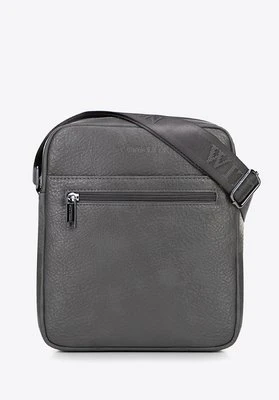 Listonoszka z imitacji skóry z regulowanym paskiem szara Wittchen