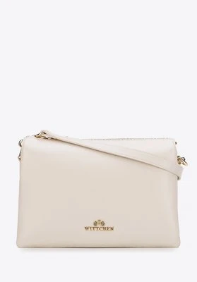 Listonoszka ze skóry naturalnej trójkomorowa kremowa Wittchen