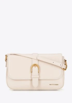 Listonoszka ze skóry naturalnej z dekoracyjnym paskiem kremowa Wittchen