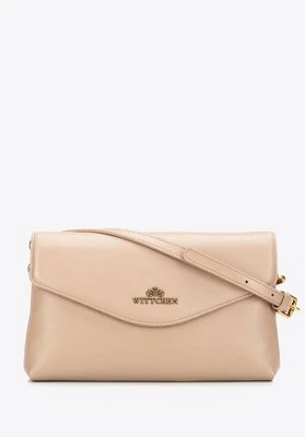 Listonoszka ze skóry naturalnej z trójkątną klapą beżowa Wittchen