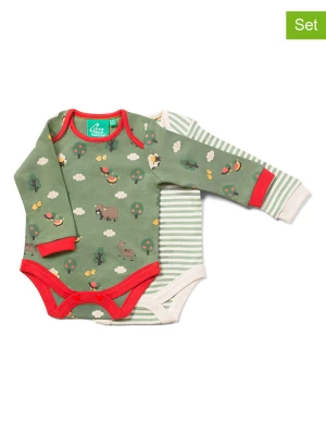 Little Green Radicals Body (2 szt.) "Animal Friends" w kolorze khaki rozmiar: 80