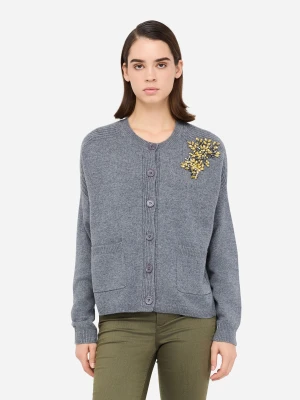 Liu Jo 100% Wool Cardigan With Bejewelled Embroidery LIUJO