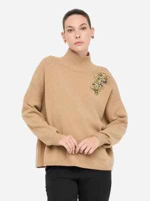 Liu Jo 100% Wool Jumper With Bejewelled Embroidery LIUJO
