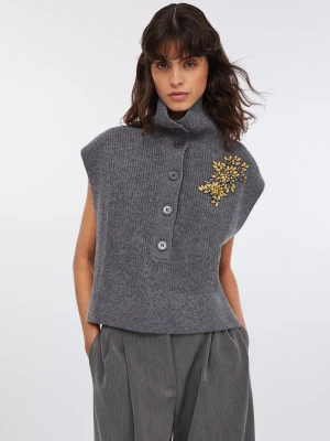 Liu Jo 100% Wool Vest With Bejewelled Embroidery LIUJO