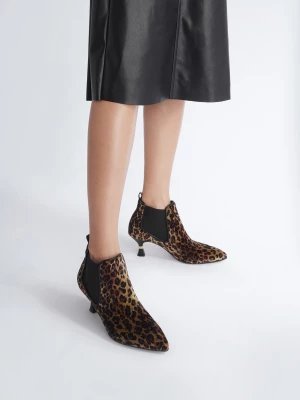 Liu Jo Animal Print Ankle Boots With Low Hourglass Heel LIUJO