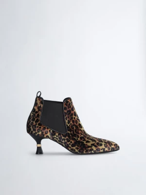 Liu Jo Animal Print Ankle Boots With Low Hourglass Heel LIUJO