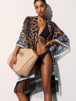 Liu Jo Animal-print Caftan With Fringing