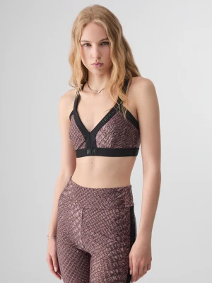 Liu Jo Animal Print Crop Top brązowy
